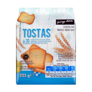 Imagem do produto Tostas de Trigo sem Sal Pingo Doce