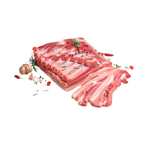 Imagem do produto Tiras de Entremeada de Porco com Entrecosto para Assar - Unidade 0.2 Kg