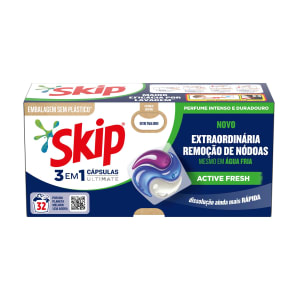 Imagem do produto Detergente Máquina da Roupa Cápsulas Trio Active Fresh Skip - 32 doses