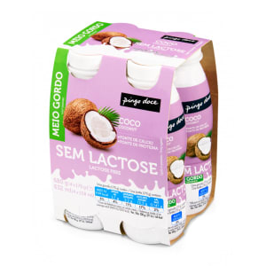 Imagem do produto Iogurte Líquido sem Lactose de Coco Pingo Doce - Pack 4