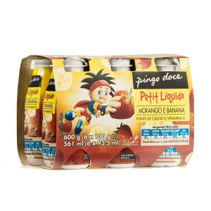Imagem do produto Iogurte Petit Líquido de Morango e Banana Pingo Doce - Pack 6