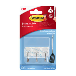 Imagem do produto Ganchos Metálicos Transparentes Pequenos com Tiras Command 3M